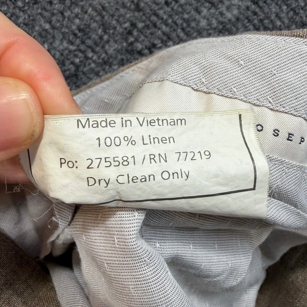 Joseph Abboud Mens 46 Brown Leomaster Italian Linen Pants Reosrt Wedding Luxury